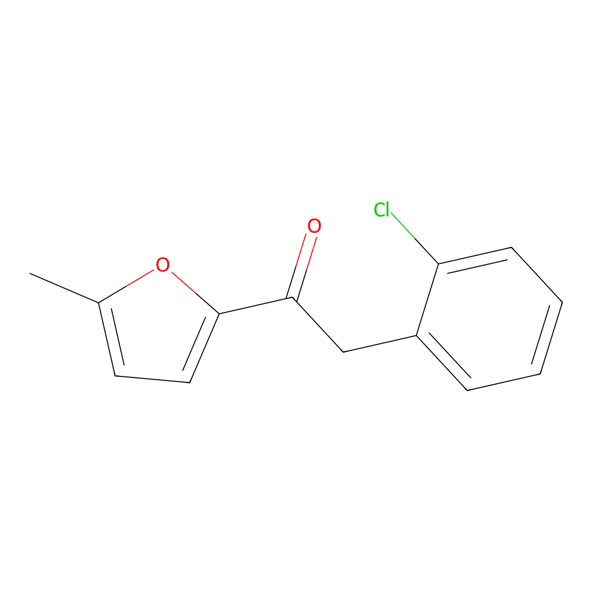 2-(2-Chlorophenyl)-1-(5-methylfuran-2-yl)ethan-1-one molecular structure, CAS 1179082-20-2