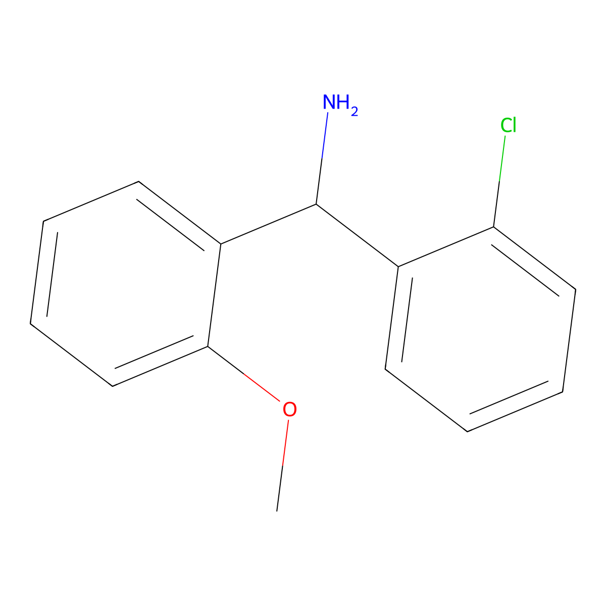 (2-Chlorophenyl)(2-methoxyphenyl)methanamine molecular structure, CAS 1179084-82-2