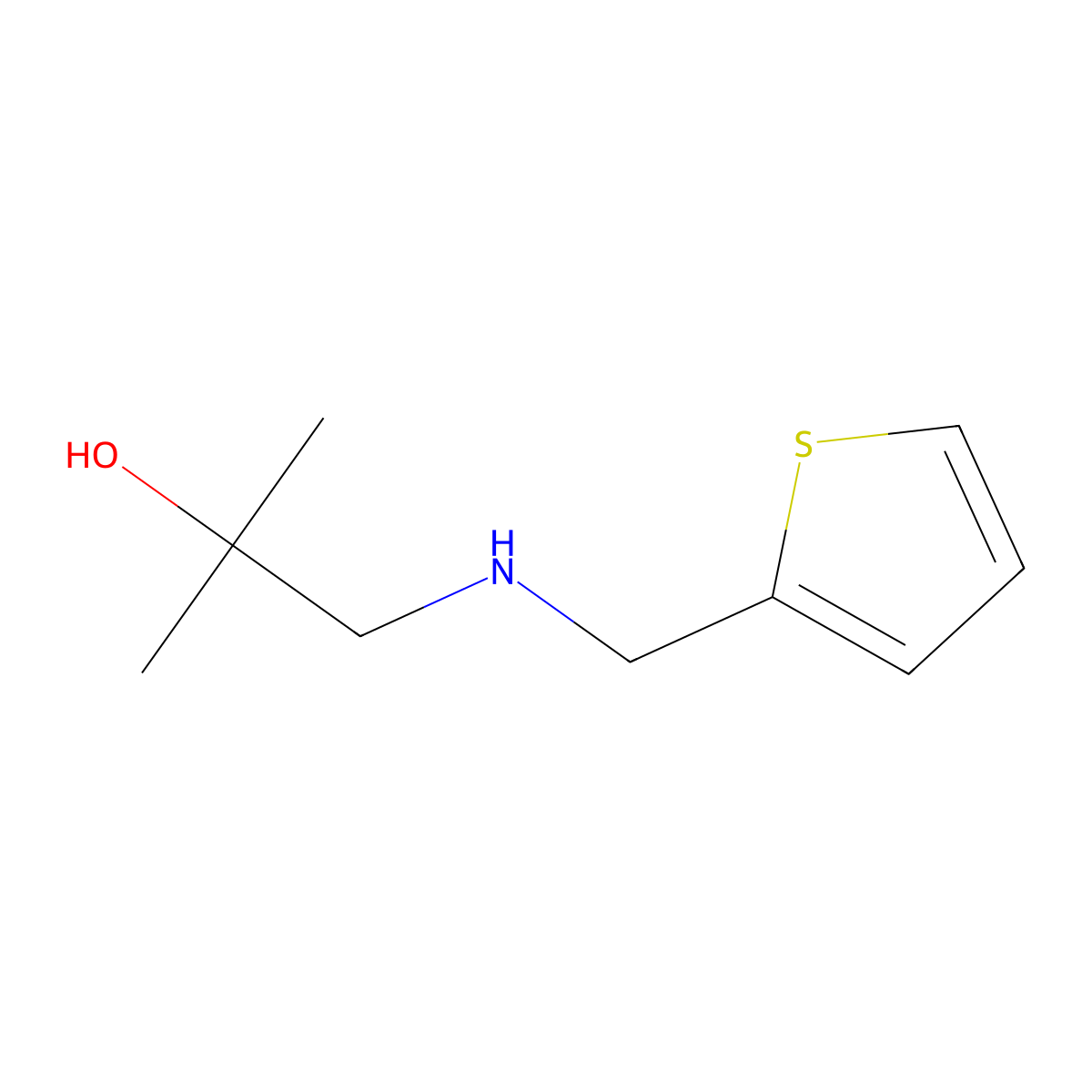 2-Methyl-1-{[(thiophen-2-yl)methyl]amino}propan-2-ol molecular structure, CAS 1179086-34-0