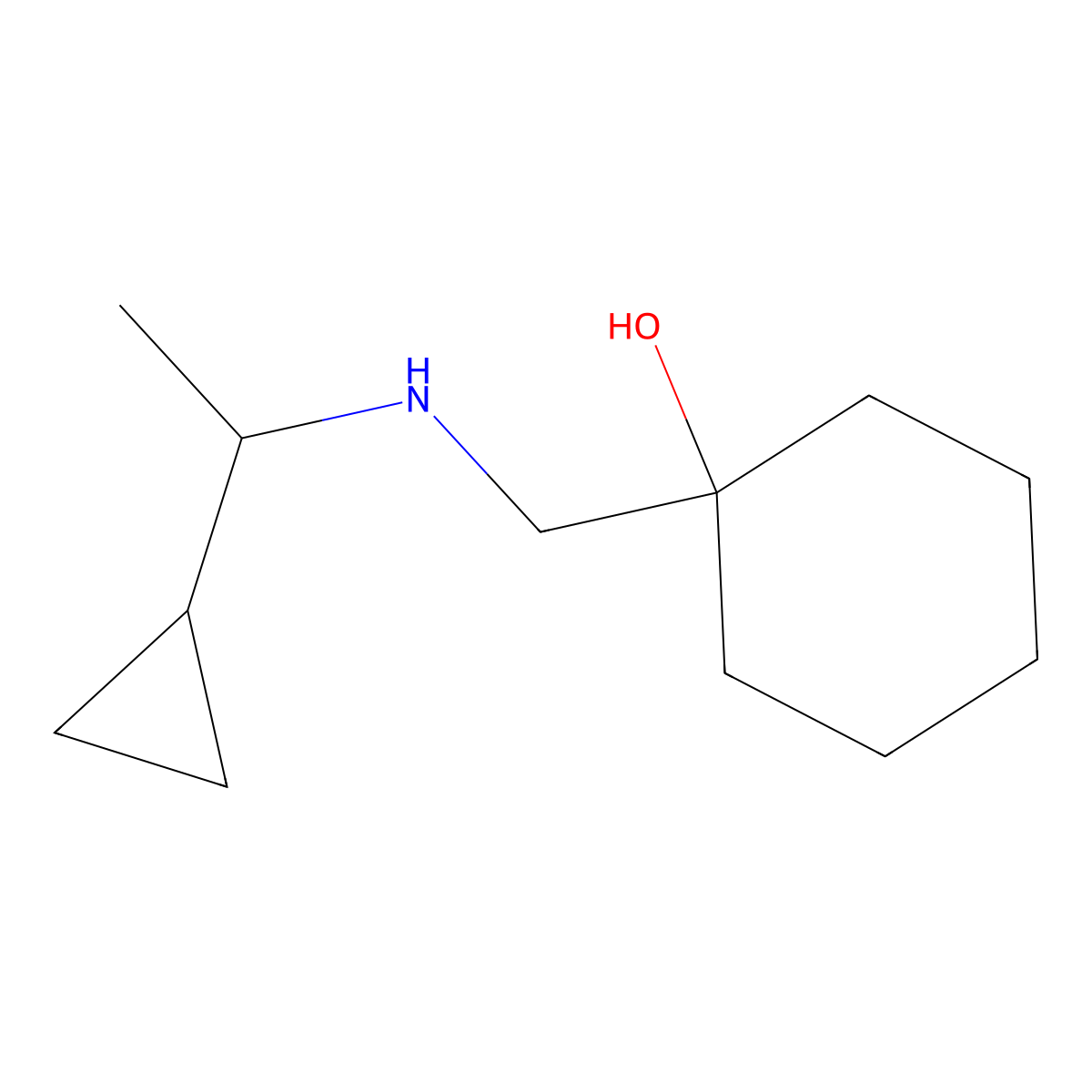 1-{[(1-Cyclopropylethyl)amino]methyl}cyclohexan-1-ol molecular structure, CAS 1179090-01-7