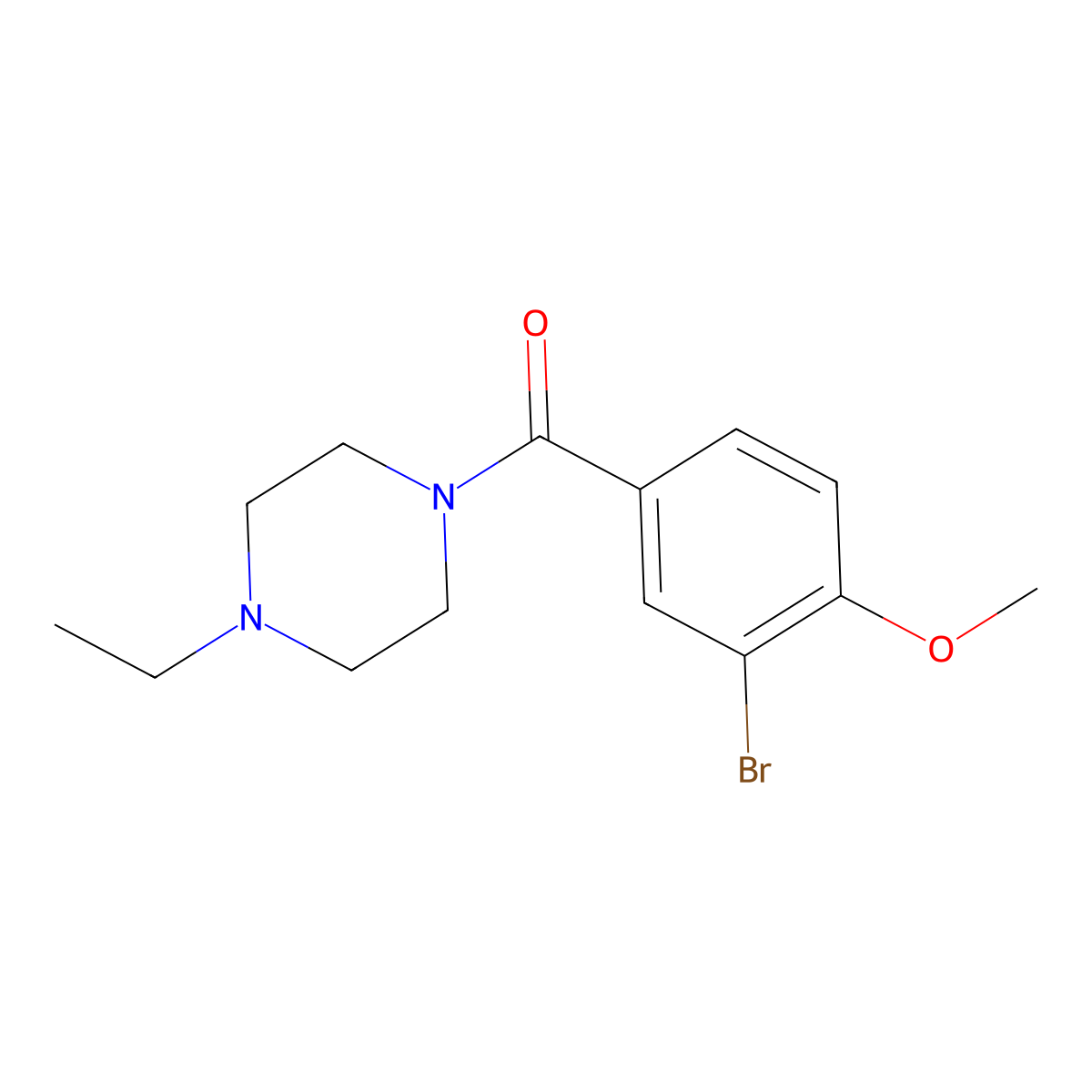 (3-Bromo-4-methoxyphenyl)(4-ethyl-1-piperazinyl)methanone molecular structure, CAS 1179090-24-4