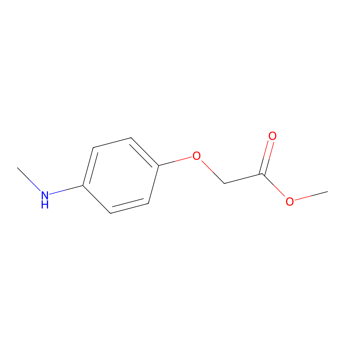 Methyl 2-[4-(methylamino)phenoxy]acetate molecular structure, CAS 1179093-11-8