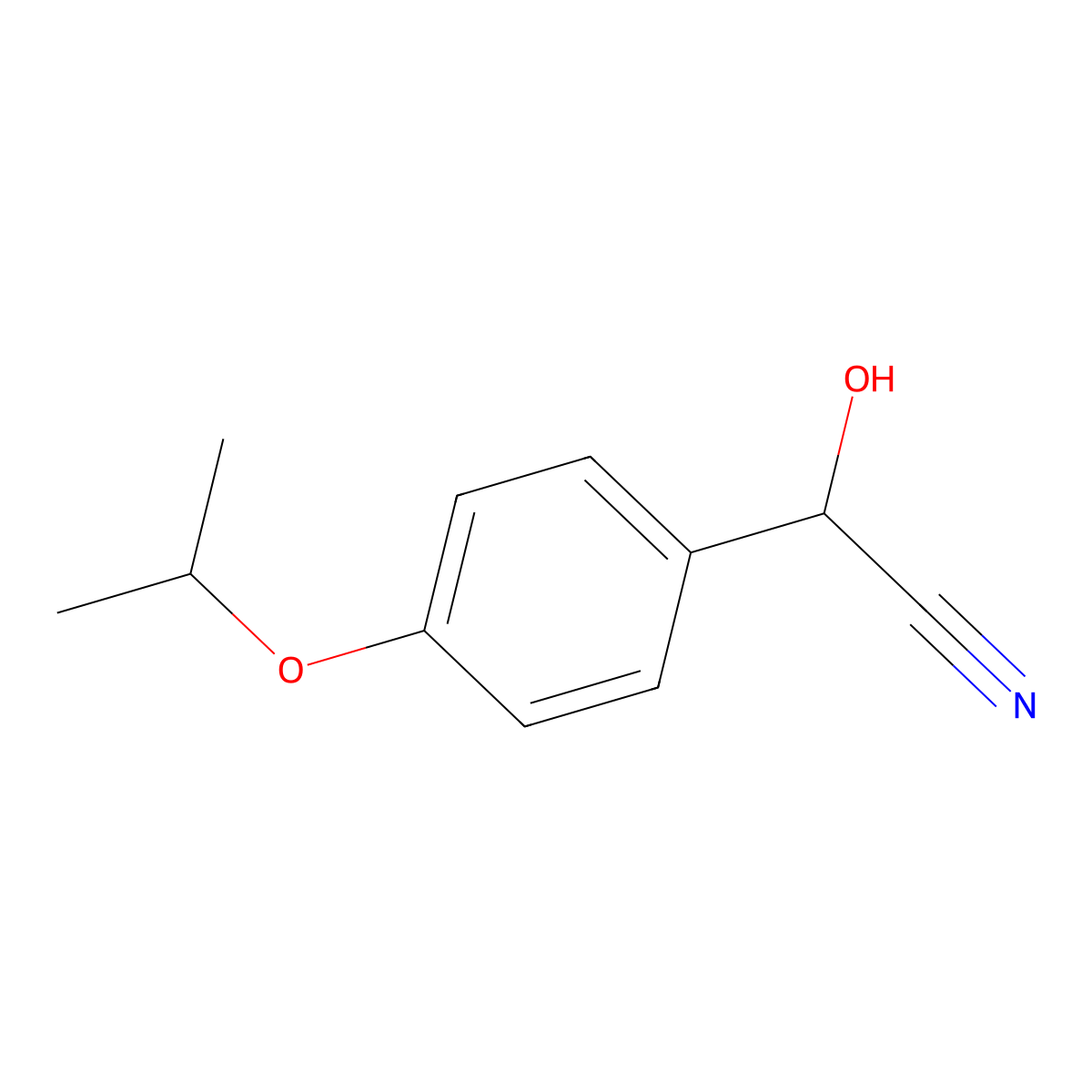 2-Hydroxy-2-[4-(propan-2-yloxy)phenyl]acetonitrile molecular structure, CAS 1179096-18-4