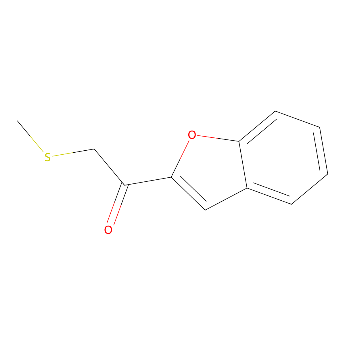 1-(1-Benzofuran-2-YL)-2-(methylsulfanyl)ethan-1-one molecular structure, CAS 1179098-30-6