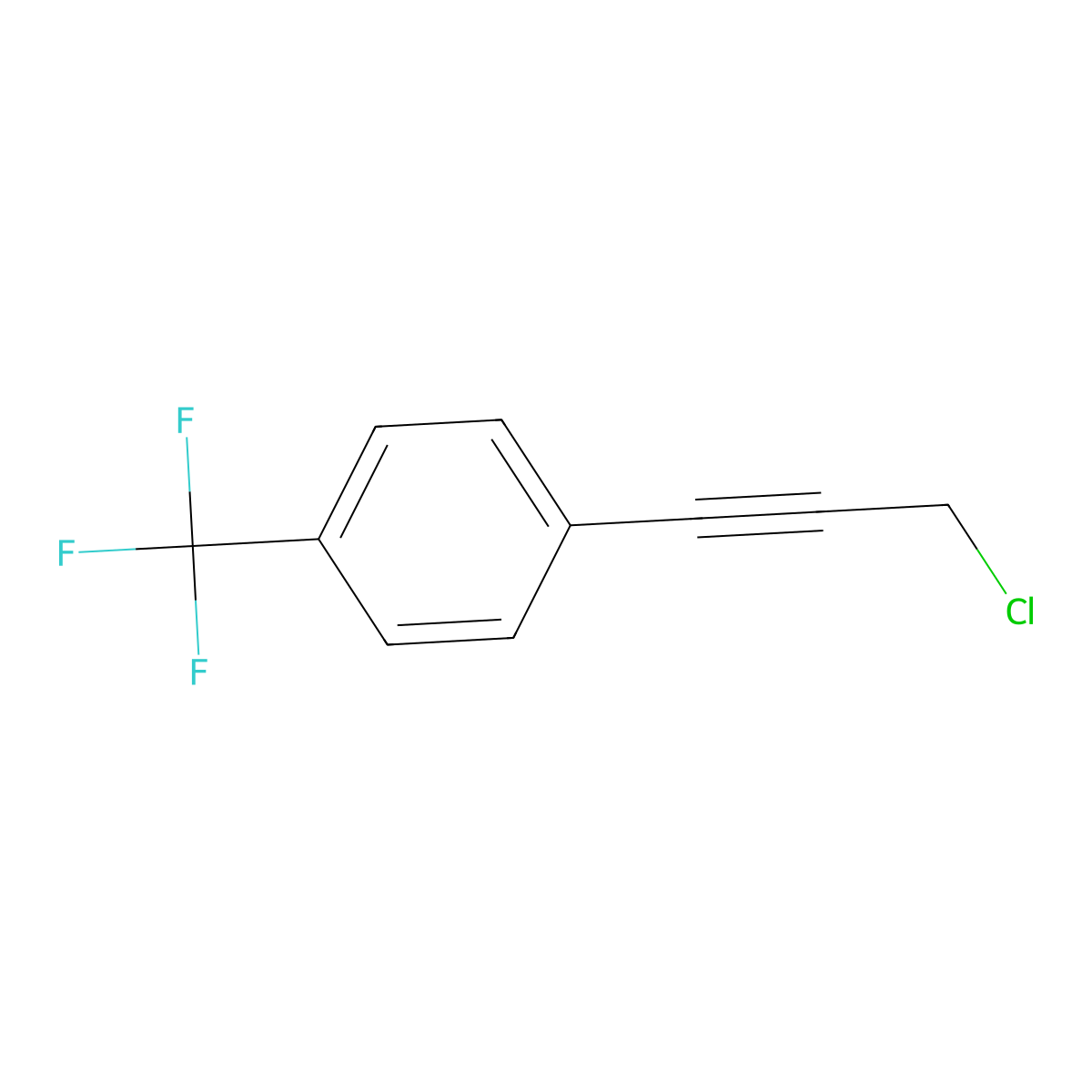 1-(3-Chloroprop-1-yn-1-yl)-4-(trifluoromethyl)benzene molecular structure, CAS 1179099-72-9