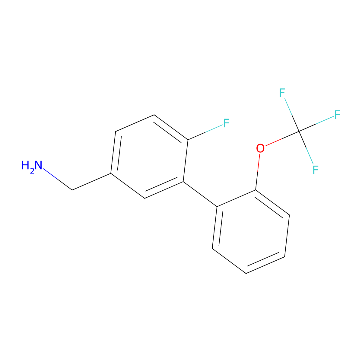 C-(6-Fluoro-2'-(trifluoromethoxy)biphenyl-3-yl)-methylamine molecular structure, CAS 1179104-57-4
