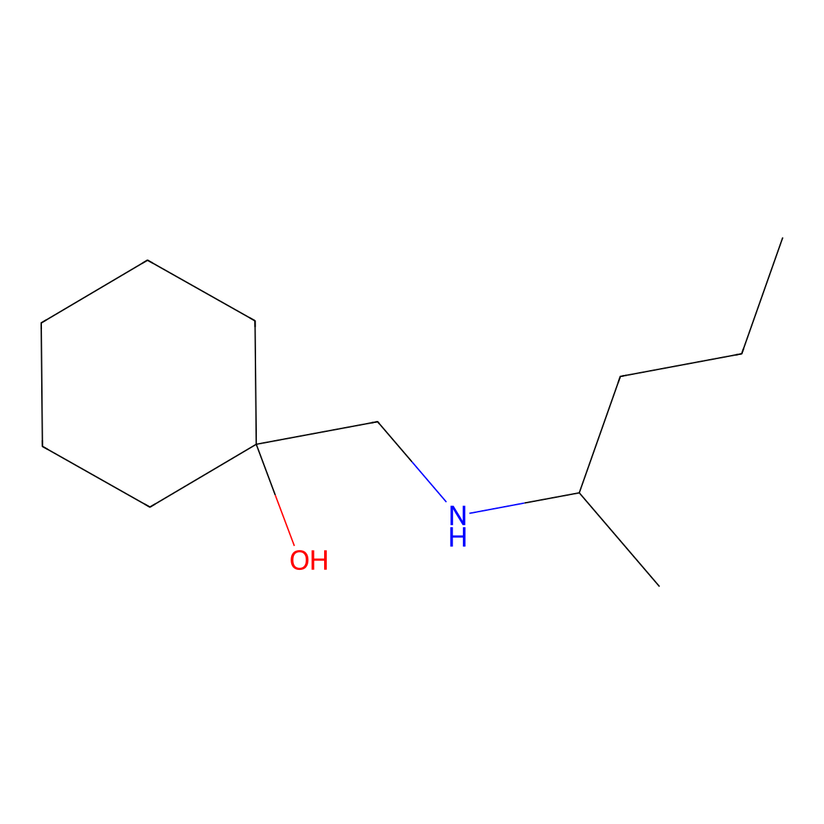 1-((Pentan-2-ylamino)methyl)cyclohexan-1-ol molecular structure, CAS 1179104-91-6