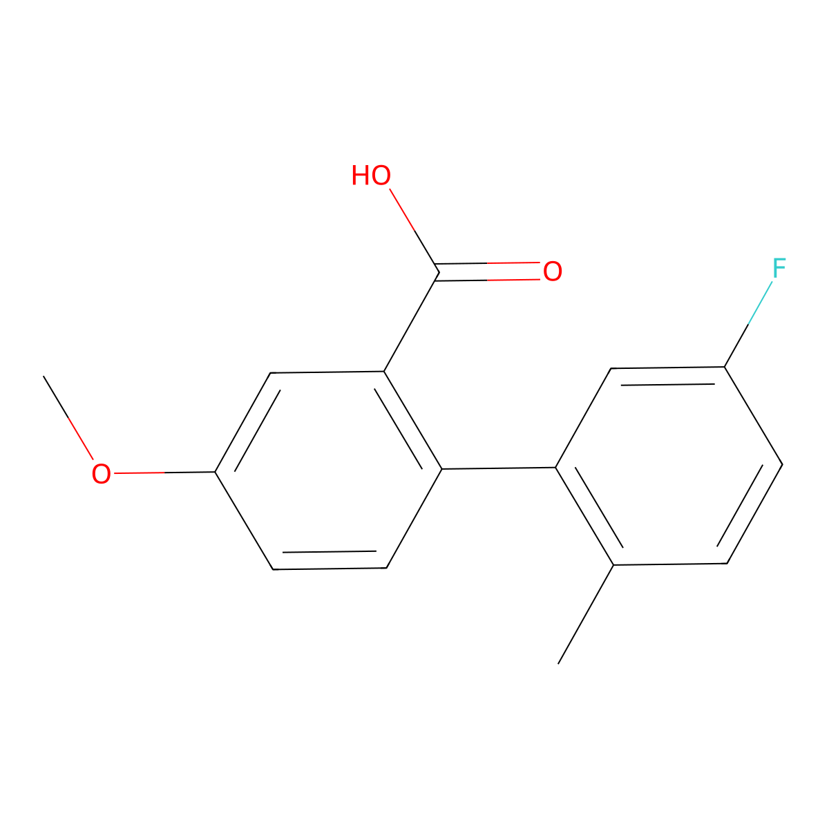 2-(5-Fluoro-2-methylphenyl)-5-methoxybenzoic acid molecular structure, CAS 1179105-51-1