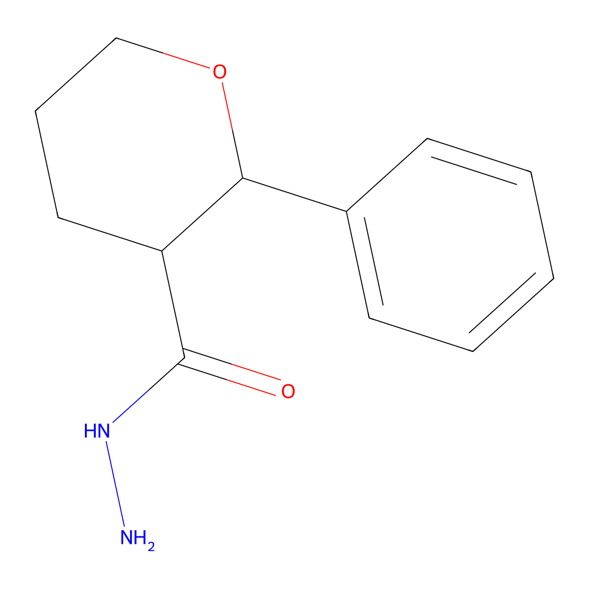 2-Phenyloxane-3-carbohydrazide molecular structure, CAS 1179109-34-2