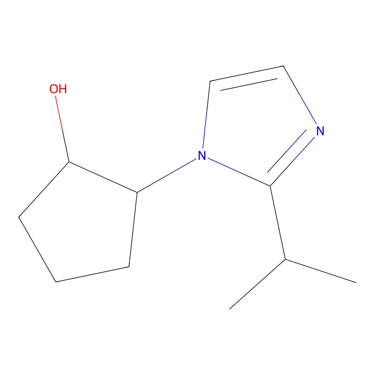 2-[2-(propan-2-yl)-1H-imidazol-1-yl]cyclopentan-1-ol molecular structure, CAS 1179110-52-1