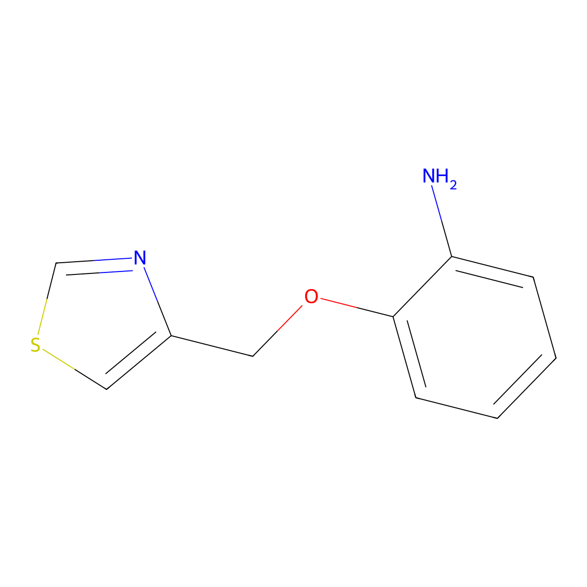 2-(1,3-Thiazol-4-ylmethoxy)aniline molecular structure, CAS 1179110-63-4