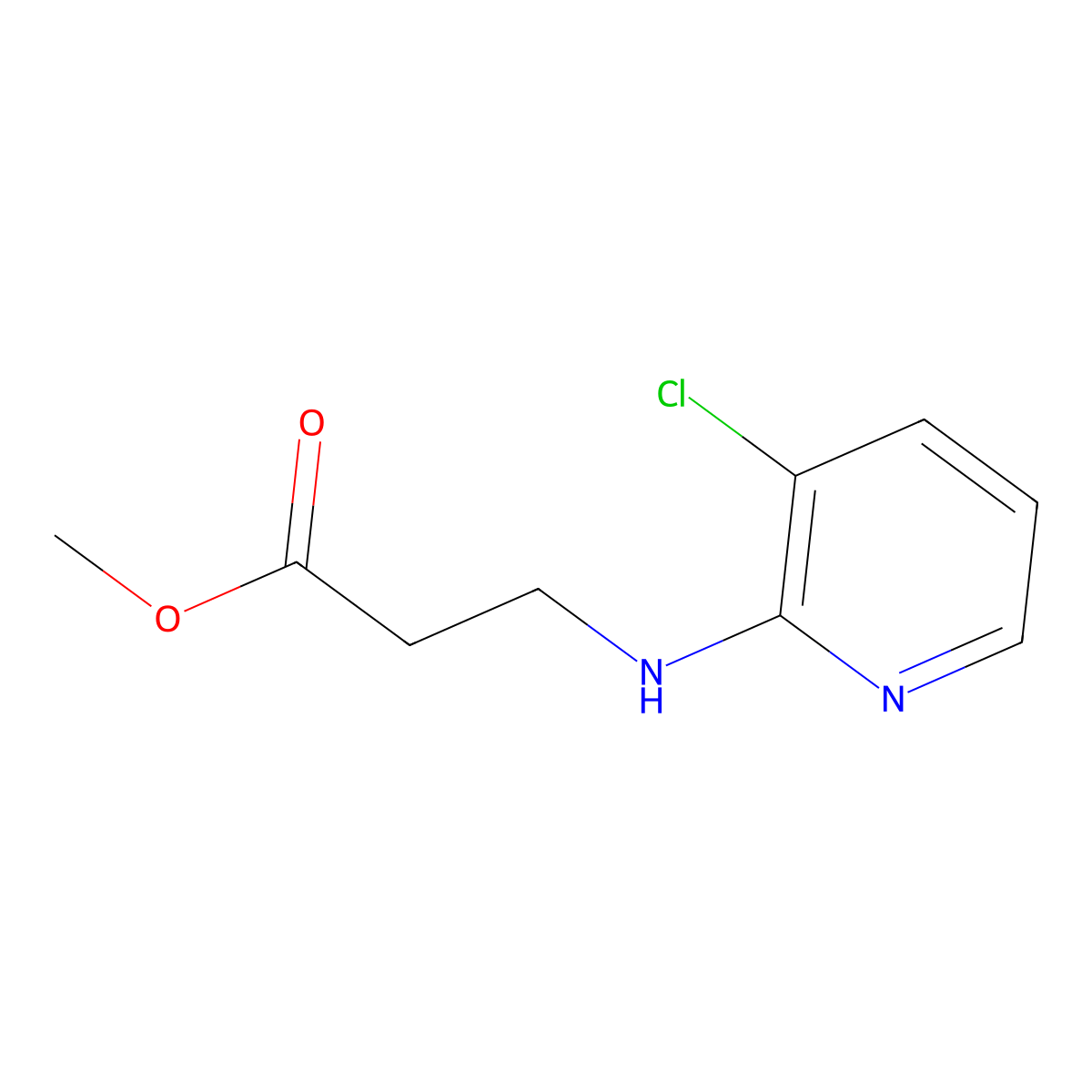 Methyl 3-((3-chloropyridin-2-yl)amino)propanoate molecular structure, CAS 1179114-60-3