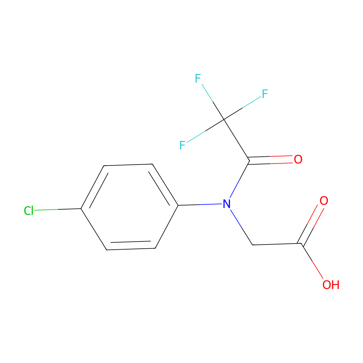 2-[N-(4-chlorophenyl)-2,2,2-trifluoroacetamido]acetic acid molecular structure, CAS 1179125-26-8