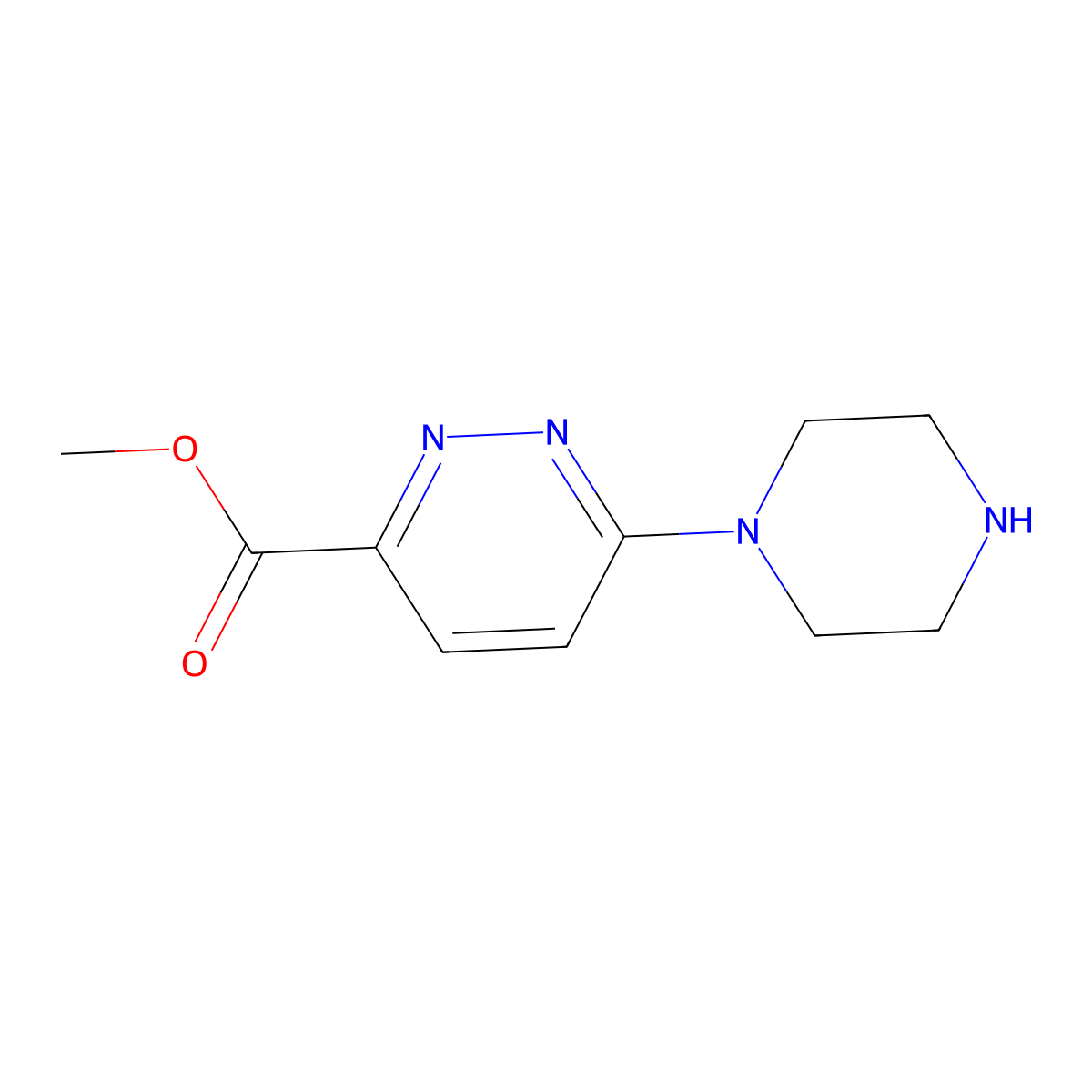 Methyl 6-(piperazin-1-YL)pyridazine-3-carboxylate molecular structure, CAS 1179127-07-1
