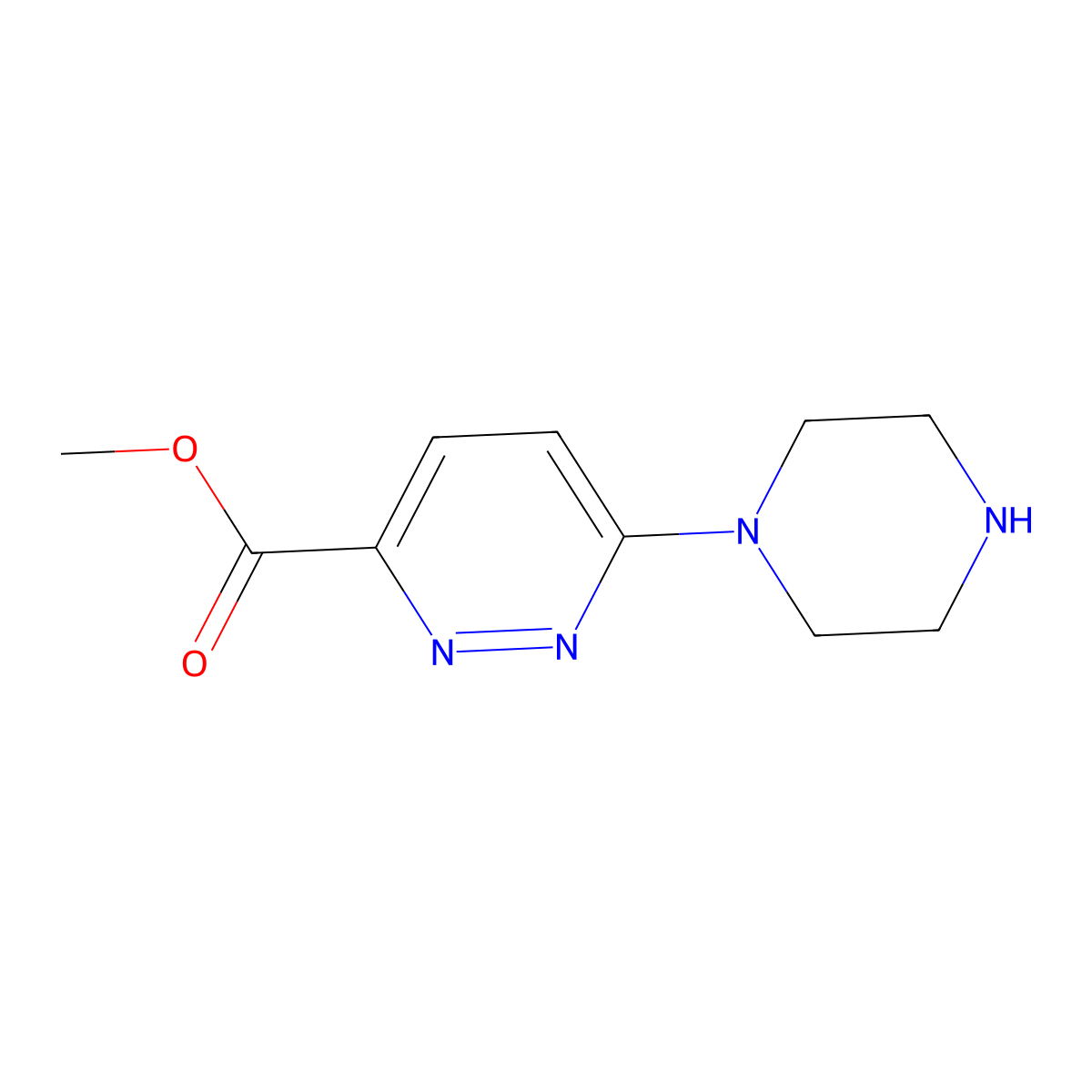 Methyl 6-(piperazin-1-YL)pyridazine-3-carboxylate molecular structure, CAS 1179127-07-1