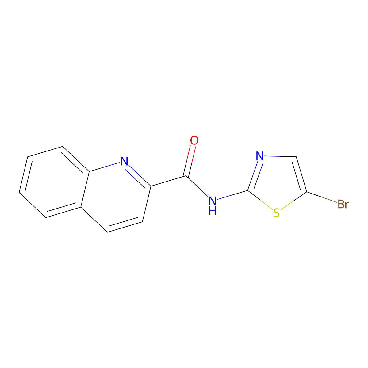 N-(5-Bromo-2-thiazolyl)-2-quinolinecarboxamide molecular structure, CAS 1179127-76-4