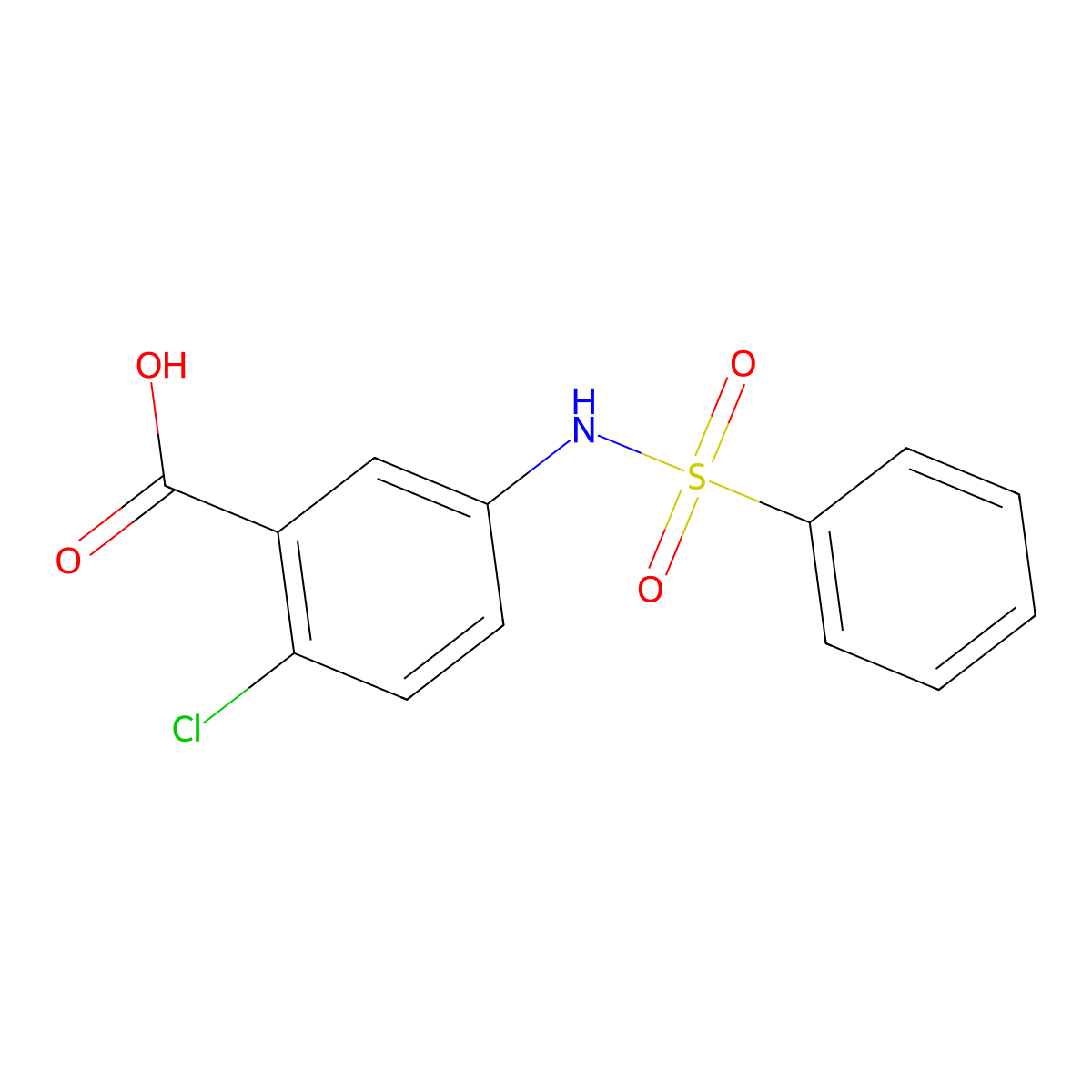 2-Chloro-5-[(phenylsulfonyl)amino]benzoic acid molecular structure, CAS 1179130-12-1