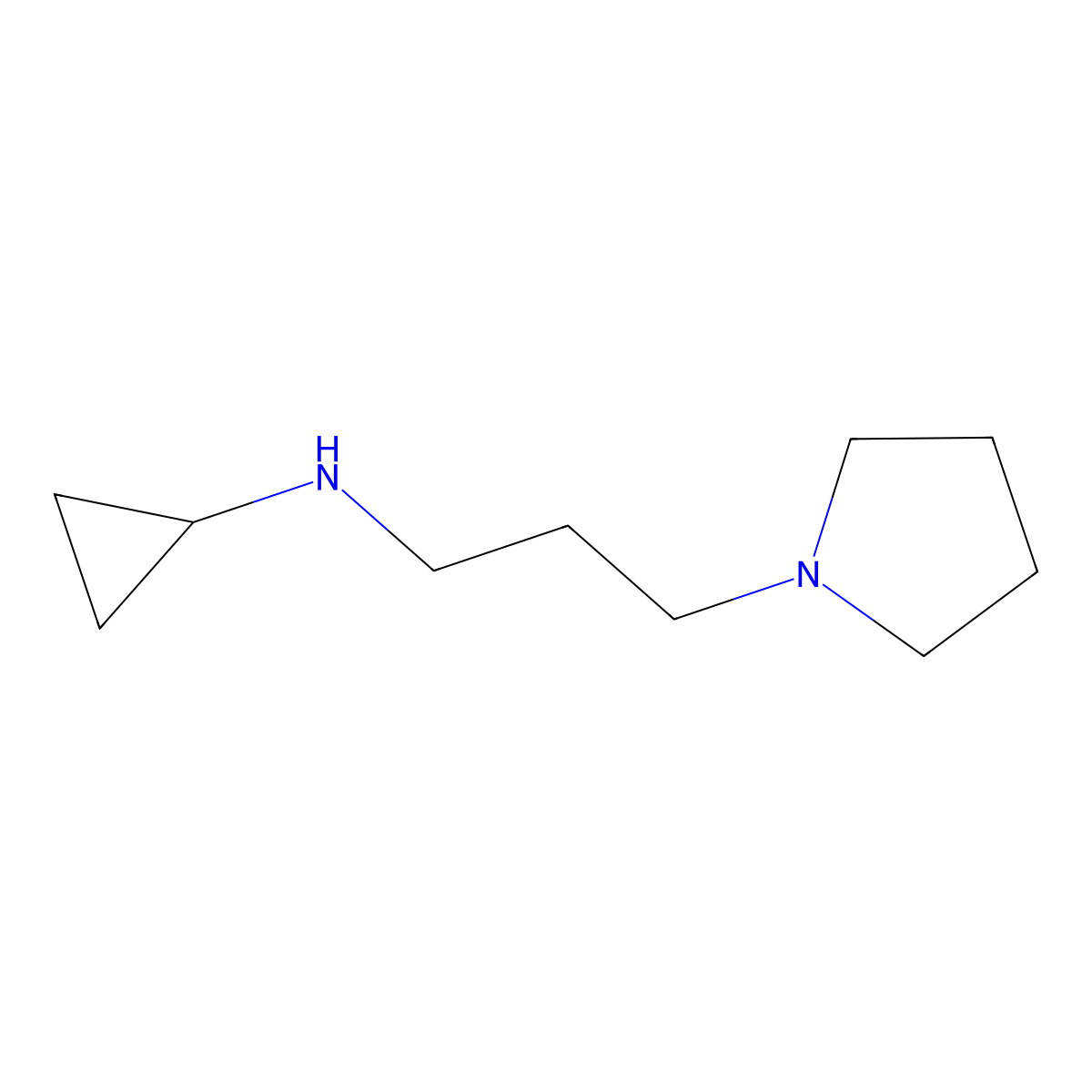 N-[3-(pyrrolidin-1-yl)propyl]cyclopropanamine molecular structure, CAS 1179130-60-9
