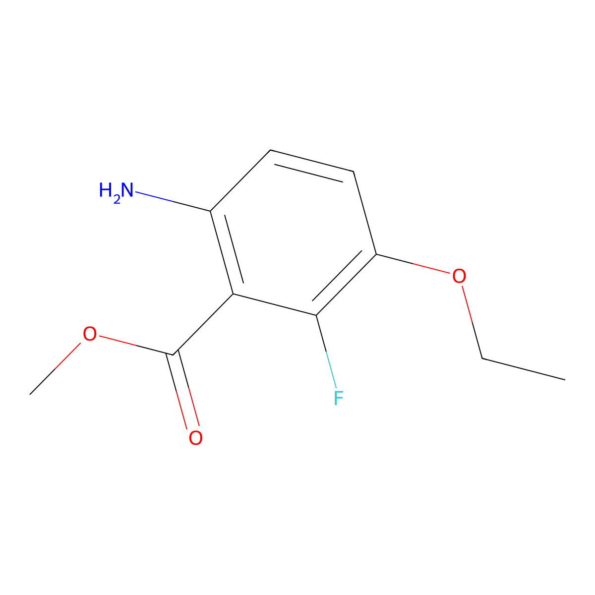 Methyl 6-amino-3-ethoxy-2-fluorobenzoate molecular structure, CAS 1179133-84-6
