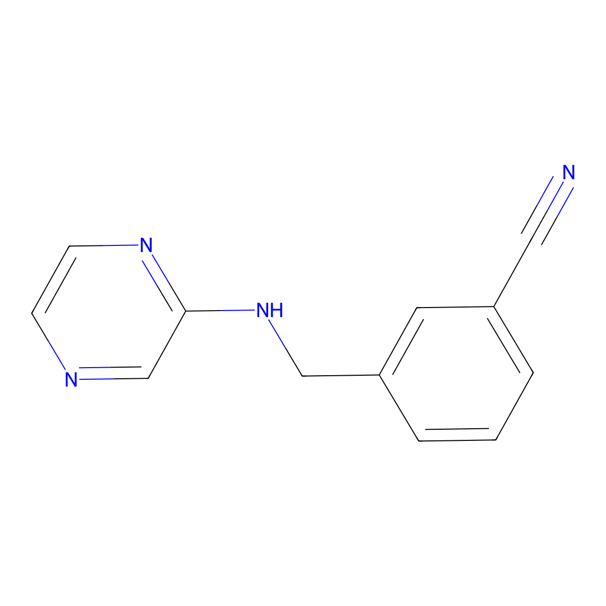 3-{[(Pyrazin-2-yl)amino]methyl}benzonitrile molecular structure, CAS 1179134-61-2
