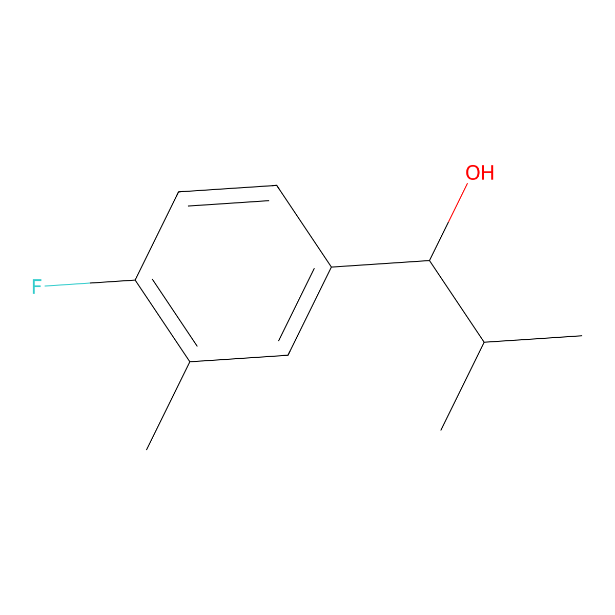 1-(4-Fluoro-3-methylphenyl)-2-methylpropan-1-ol molecular structure, CAS 1179134-70-3