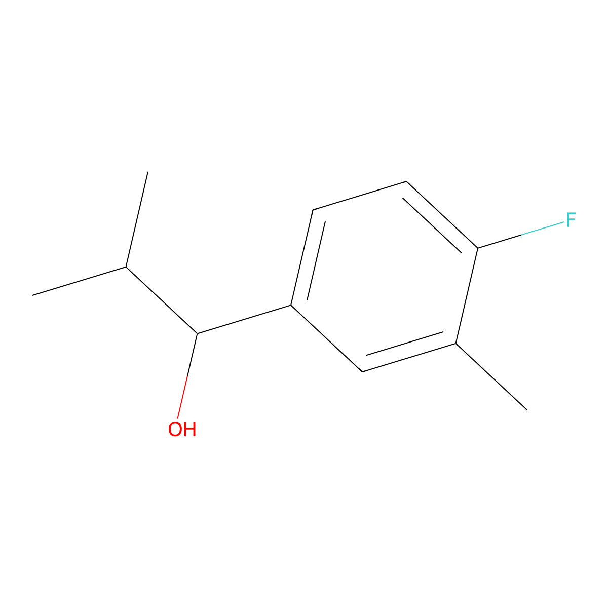 1-(4-Fluoro-3-methylphenyl)-2-methylpropan-1-ol molecular structure, CAS 1179134-70-3