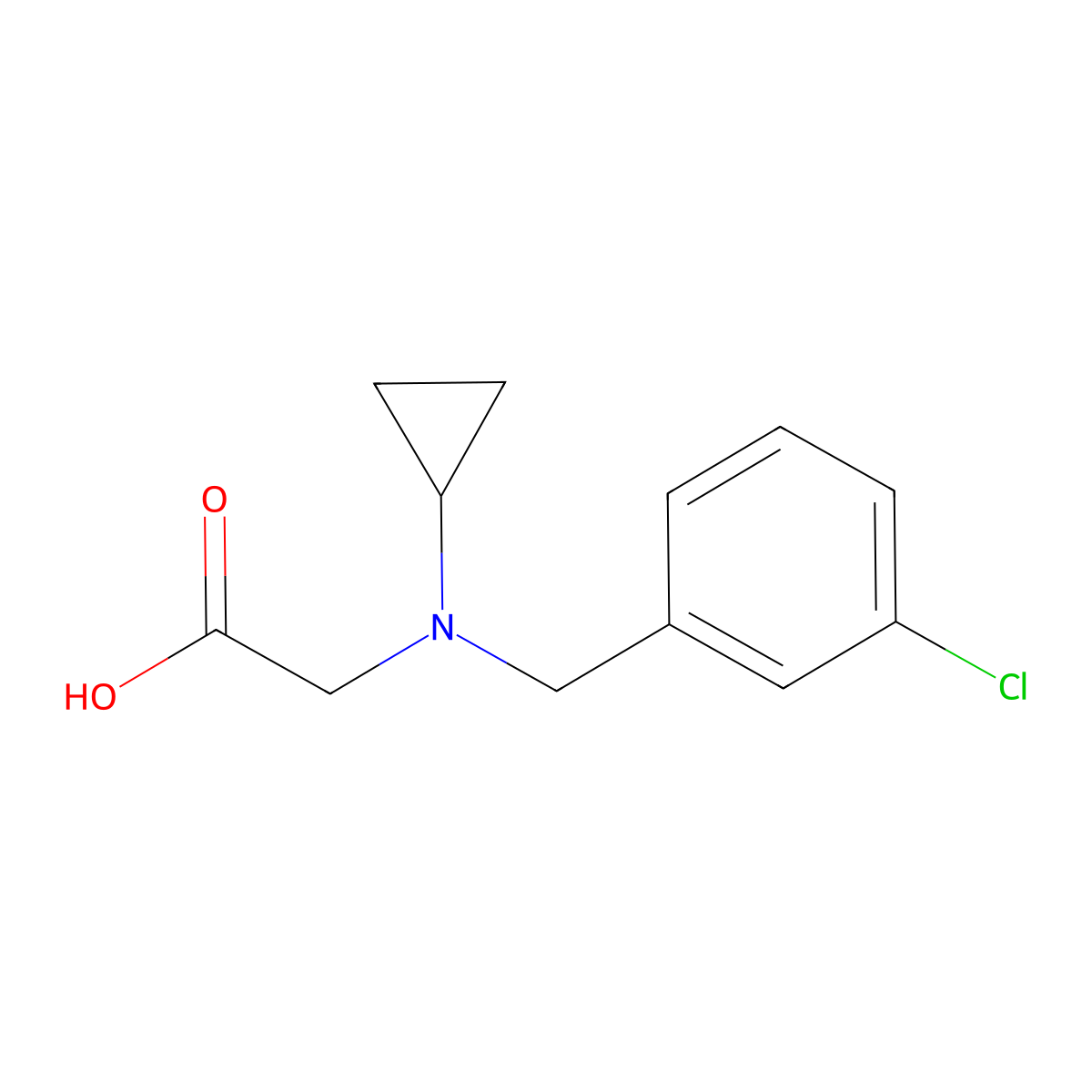 2-((3-Chlorobenzyl)(cyclopropyl)amino)acetic acid molecular structure, CAS 1179139-69-5