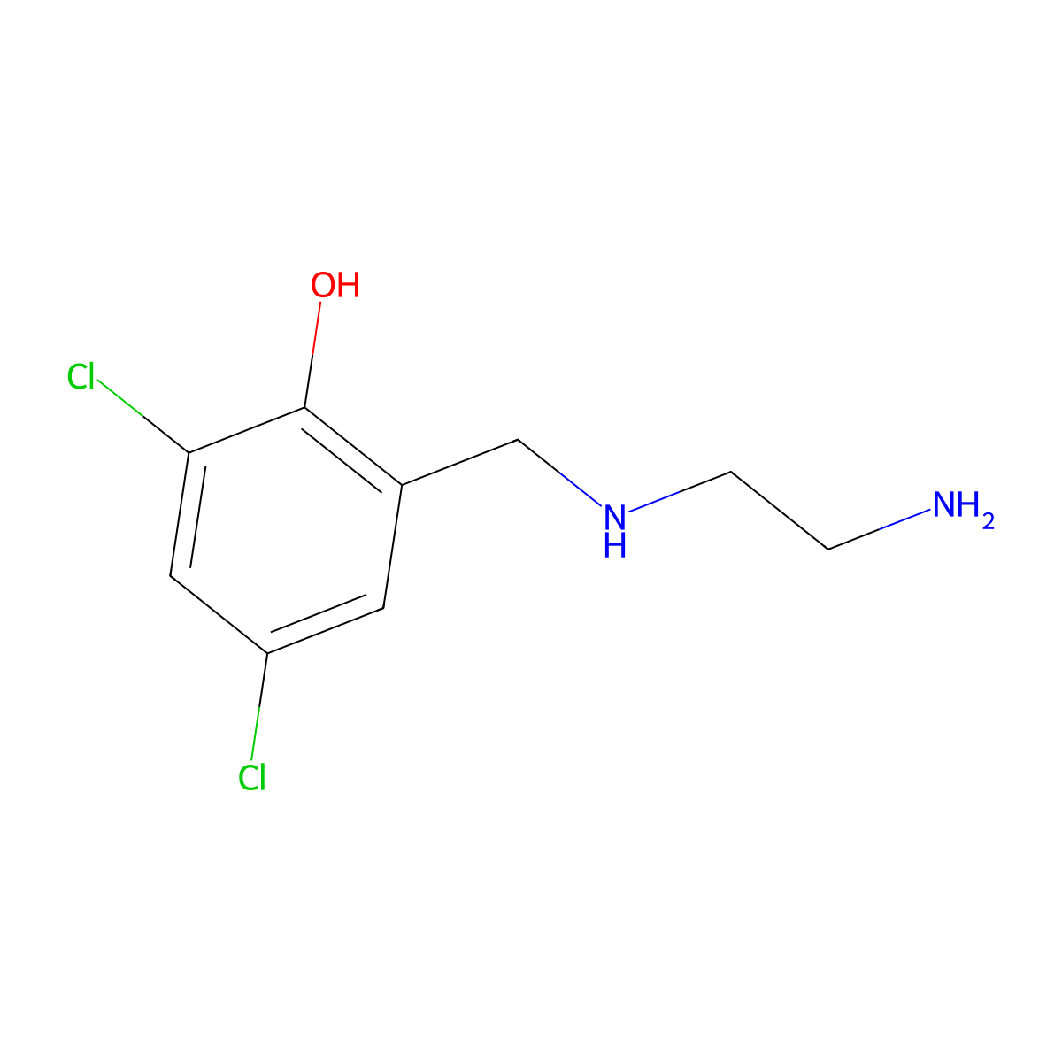 2-((2-Aminoethylamino)methyl)-4,6-dichlorophenol molecular structure, CAS 1179140-48-7