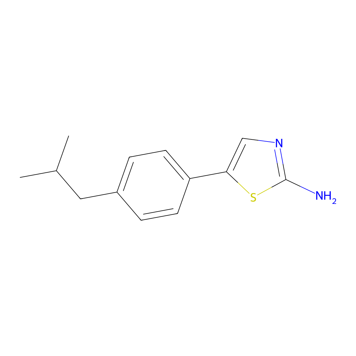 5-(4-Isobutylphenyl)thiazol-2-amine molecular structure, CAS 1179145-28-8