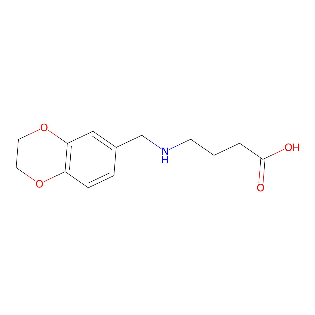 4-(((2,3-Dihydrobenzo[b][1,4]dioxin-6-yl)methyl)amino)butanoic acid molecular structure, CAS 1179148-52-7