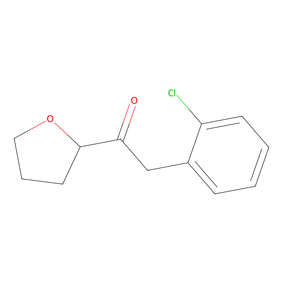 2-(2-Chlorophenyl)-1-(oxolan-2-yl)ethan-1-one molecular structure, CAS 1179149-53-1