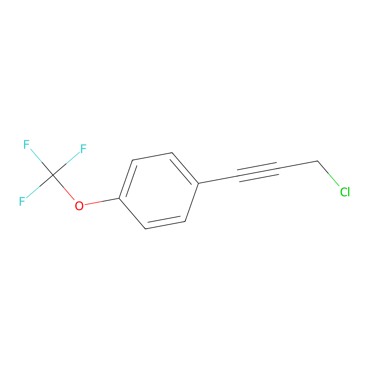 1-(3-Chloroprop-1-yn-1-yl)-4-(trifluoromethoxy)benzene molecular structure, CAS 1179157-09-5