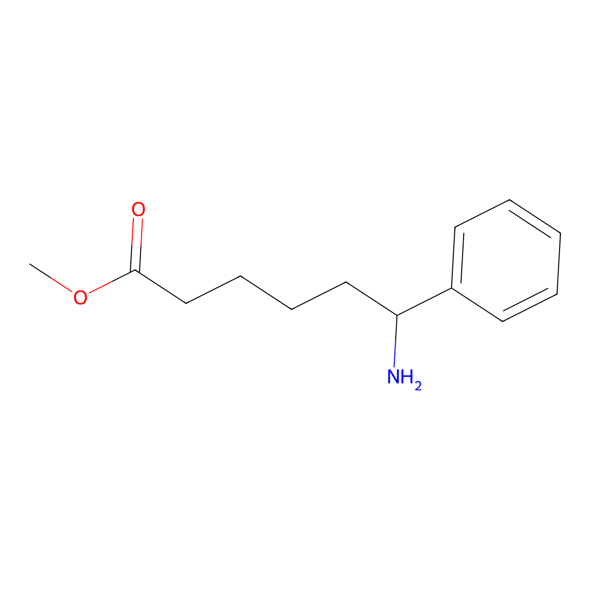 Methyl 6-amino-6-phenylhexanoate molecular structure, CAS 1179165-47-9