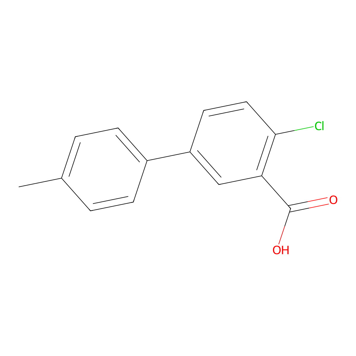 2-Chloro-5-(4-methylphenyl)benzoic acid molecular structure, CAS 1179168-49-0