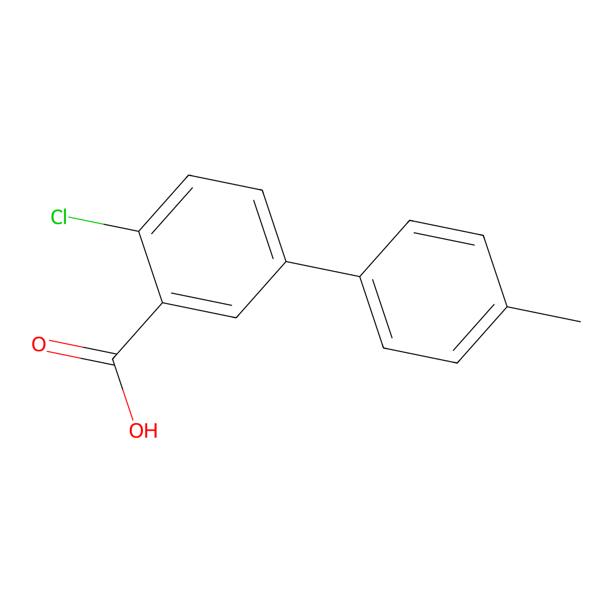 2-Chloro-5-(4-methylphenyl)benzoic acid molecular structure, CAS 1179168-49-0