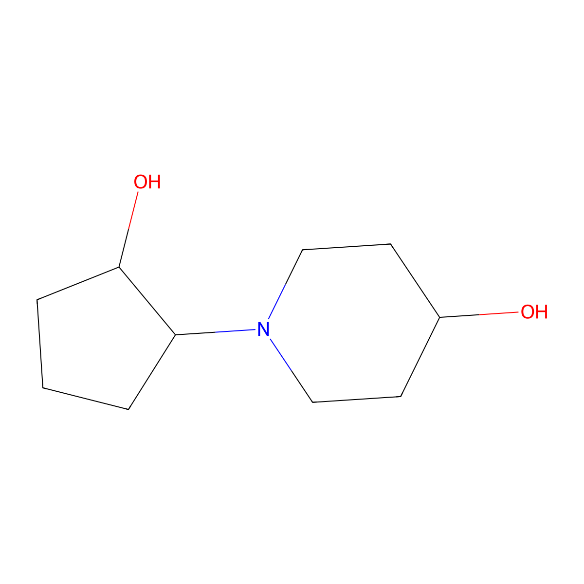 1-(2-Hydroxycyclopentyl)piperidin-4-ol molecular structure, CAS 1179169-20-0