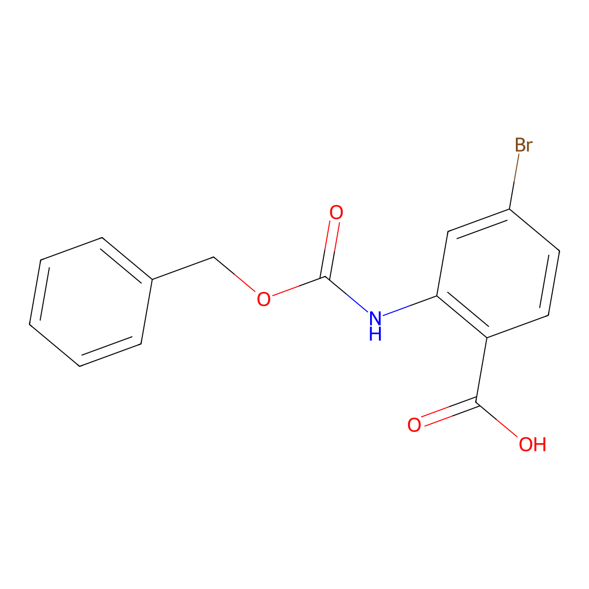 2-{[(Benzyloxy)carbonyl]amino}-4-bromobenzoic acid molecular structure, CAS 1179169-38-0