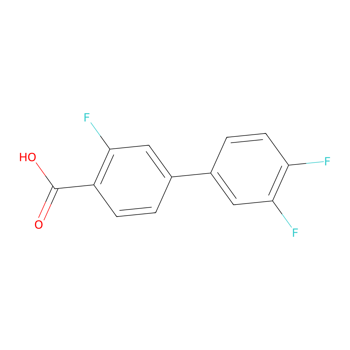 4-(3,4-Difluorophenyl)-2-fluorobenzoic acid molecular structure, CAS 1179174-66-3