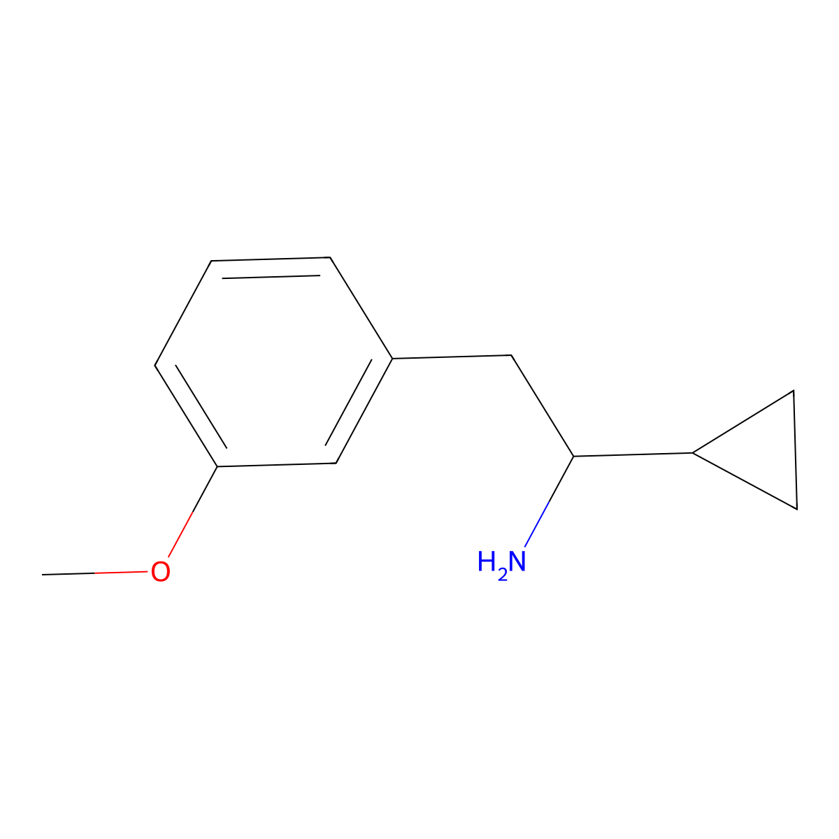 1-Cyclopropyl-2-(3-methoxyphenyl)ethan-1-amine molecular structure, CAS 1179177-79-7