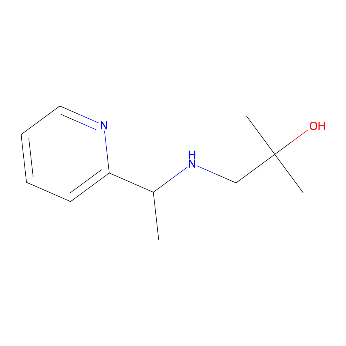 2-Methyl-1-{[1-(pyridin-2-yl)ethyl]amino}propan-2-ol molecular structure, CAS 1179179-77-1