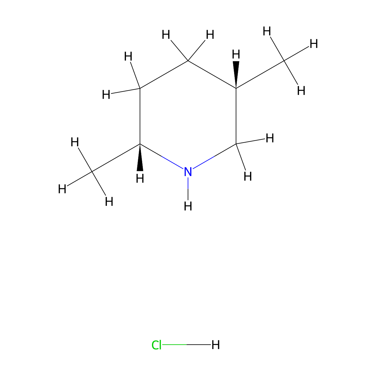 cis-2,5-Dimethylpiperidine hydrochloride molecular structure, CAS 117918-01-1