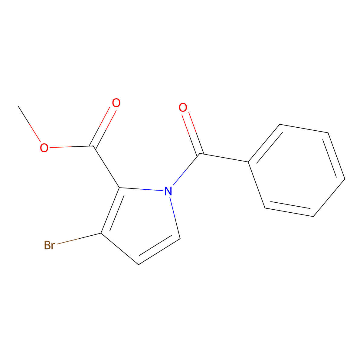 Methyl 1-benzoyl-3-bromo-1H-pyrrole-2-carboxylate molecular structure, CAS 117918-26-0