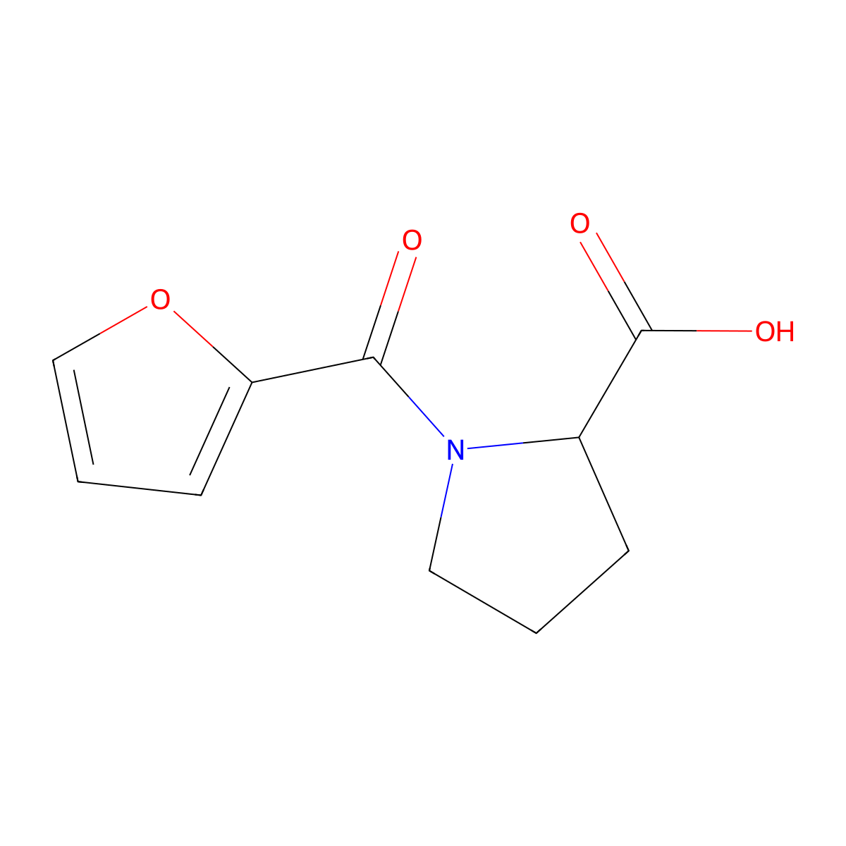 1-(Furan-2-carbonyl)pyrrolidine-2-carboxylic acid molecular structure, CAS 117918-56-6