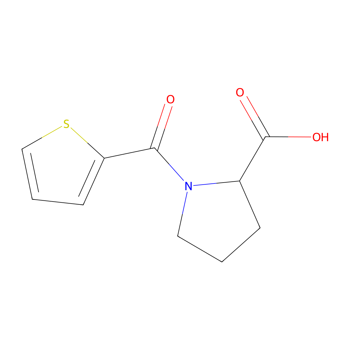1-(Thiophene-2-carbonyl)pyrrolidine-2-carboxylic acid molecular structure, CAS 117918-58-8