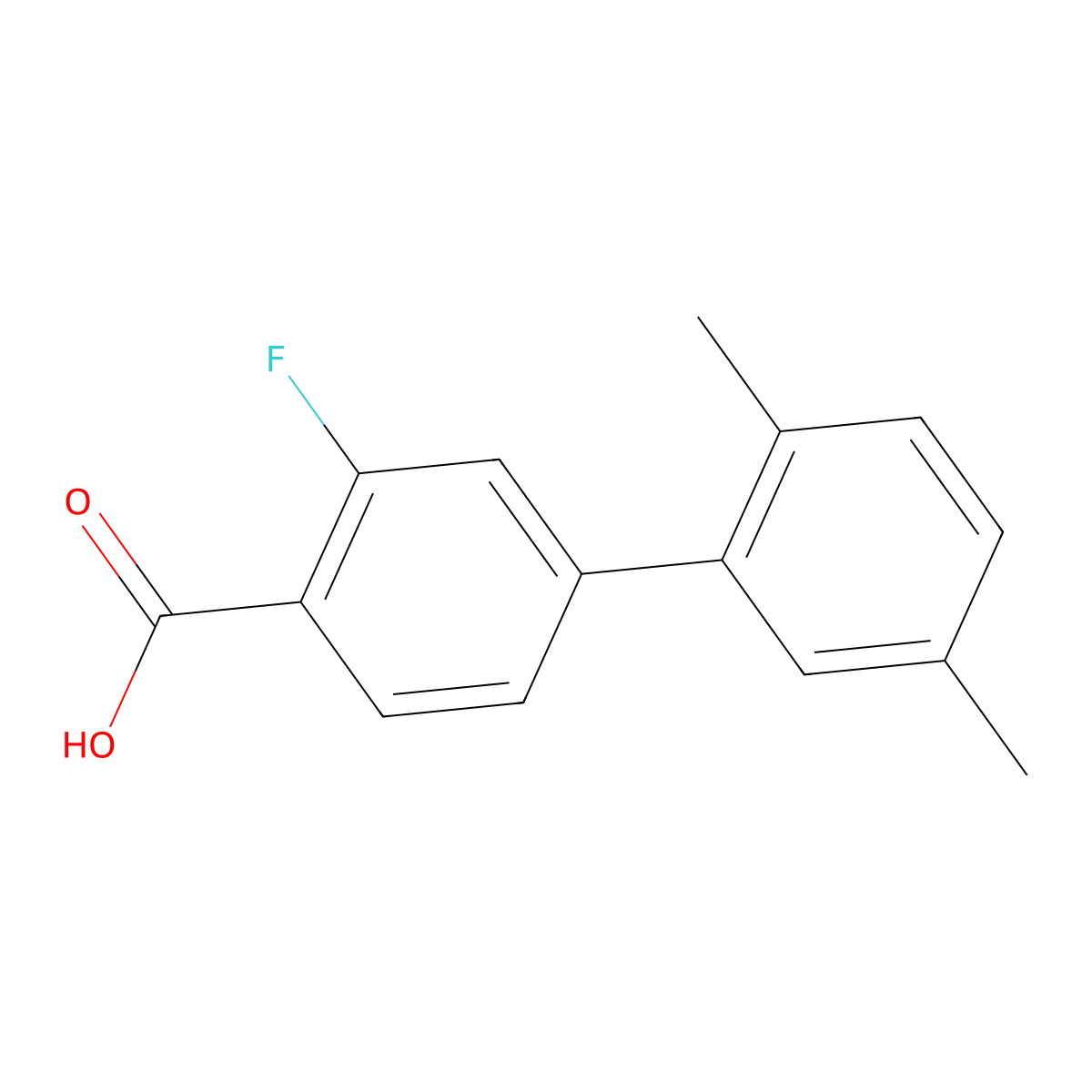 4-(2,5-Dimethylphenyl)-2-fluorobenzoic acid molecular structure, CAS 1179180-26-7