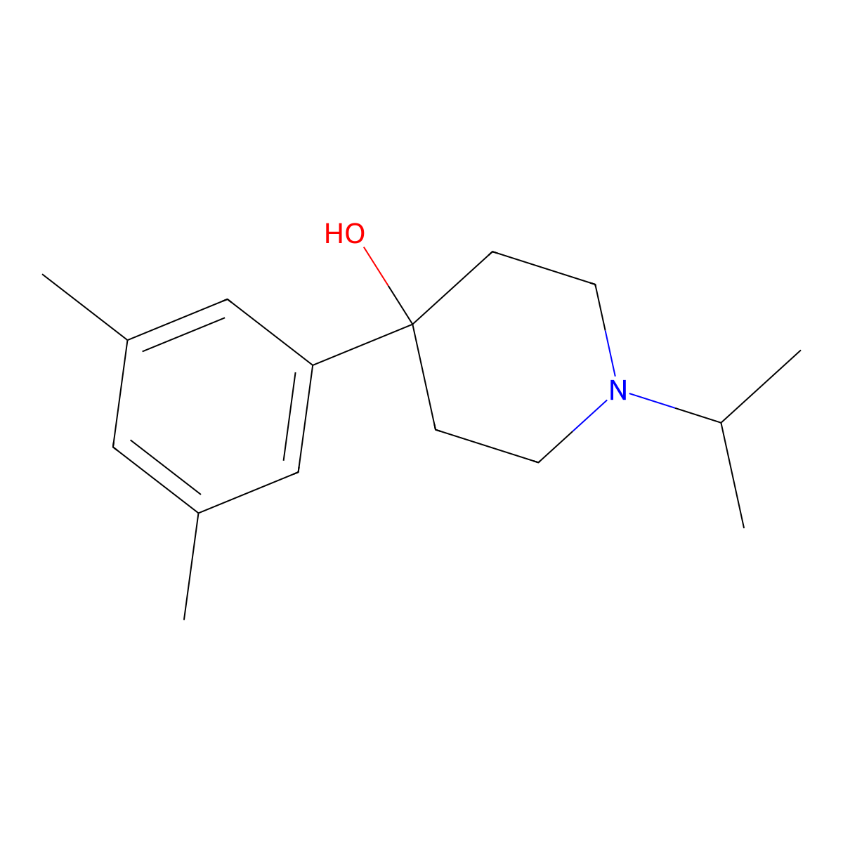 4-(3,5-Dimethylphenyl)-4-hydroxy-1-iso-propylpiperidine molecular structure, CAS 1179185-24-0