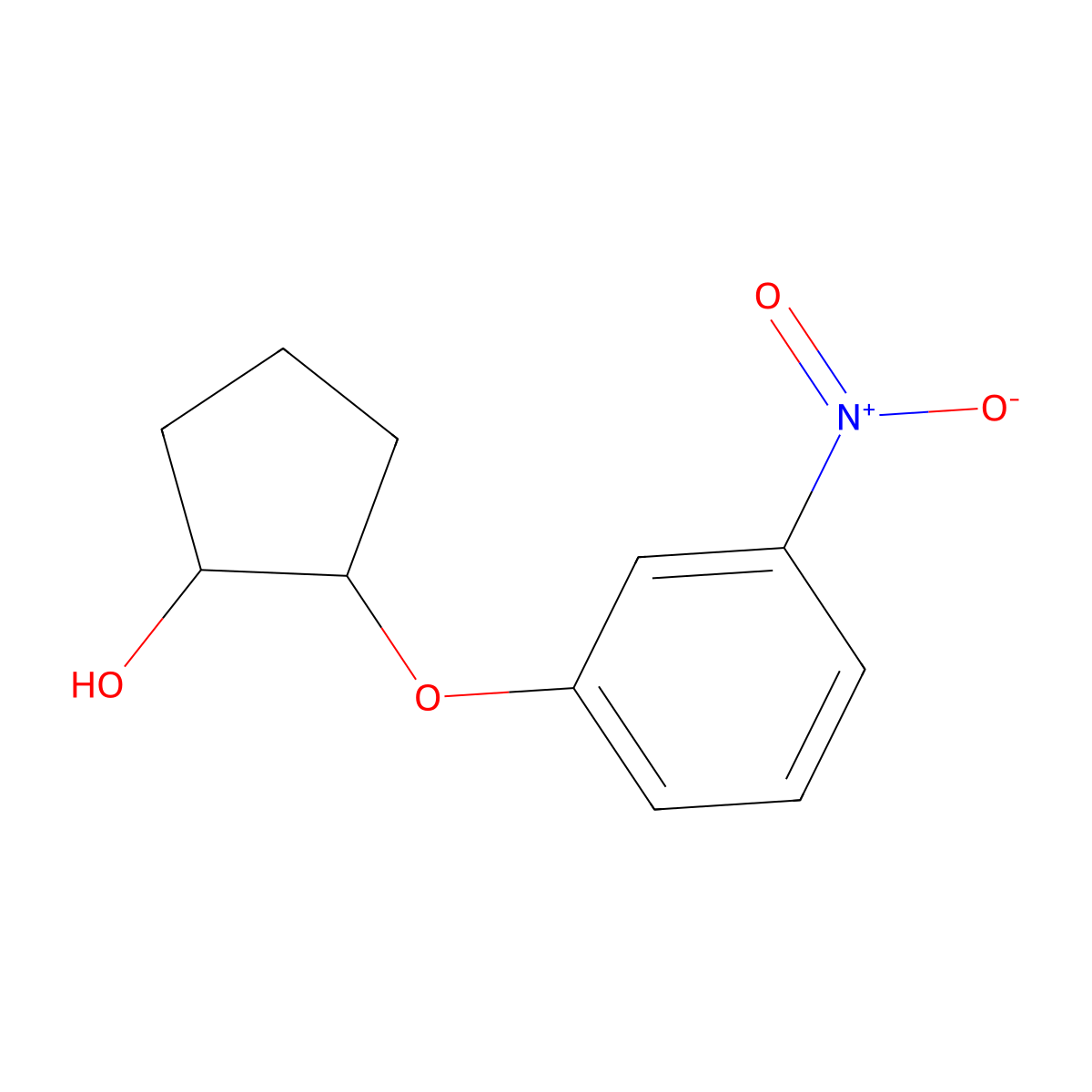 2-(3-Nitrophenoxy)cyclopentan-1-ol molecular structure, CAS 1179187-08-6
