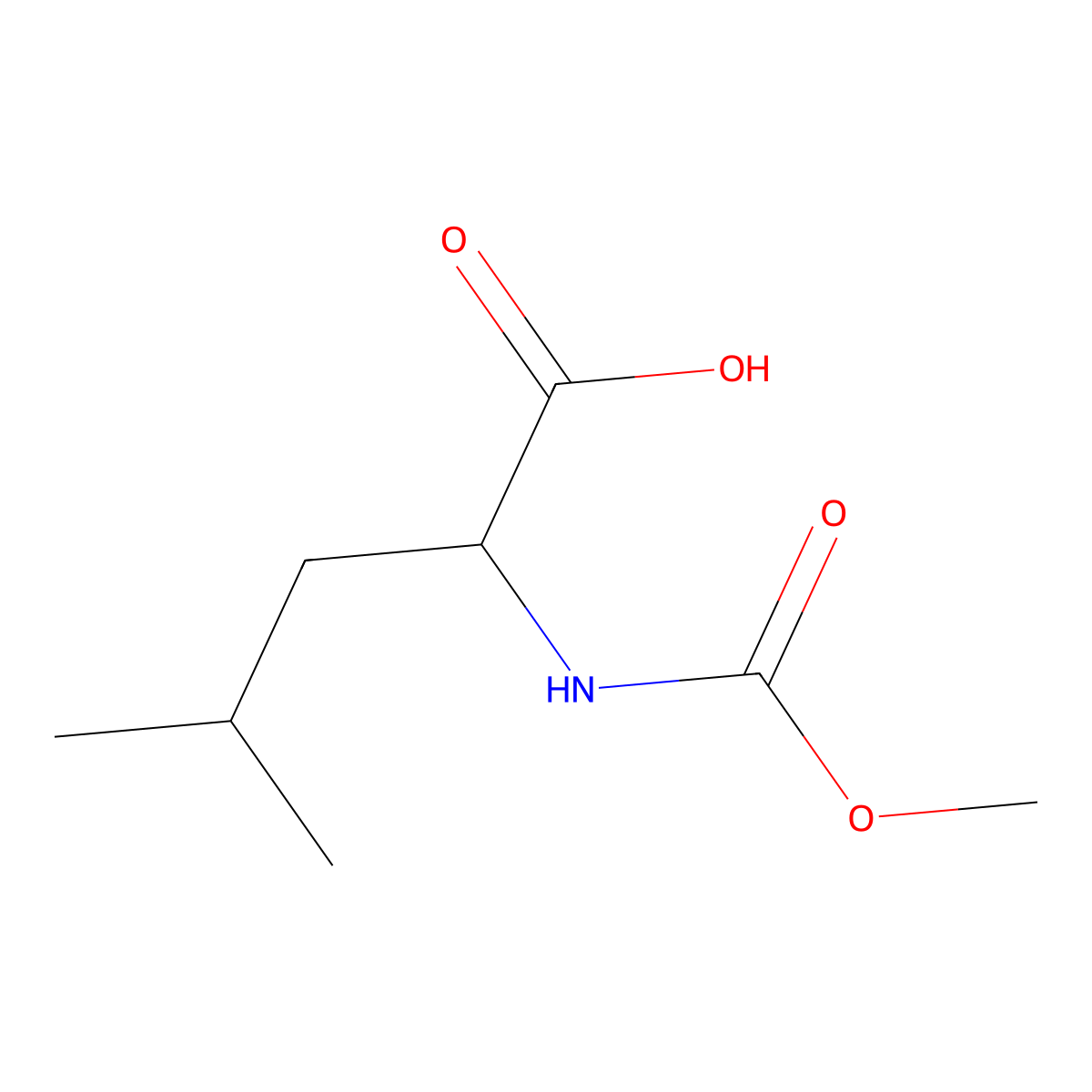 2-[(Methoxycarbonyl)amino]-4-methylpentanoic acid molecular structure, CAS 117919-56-9