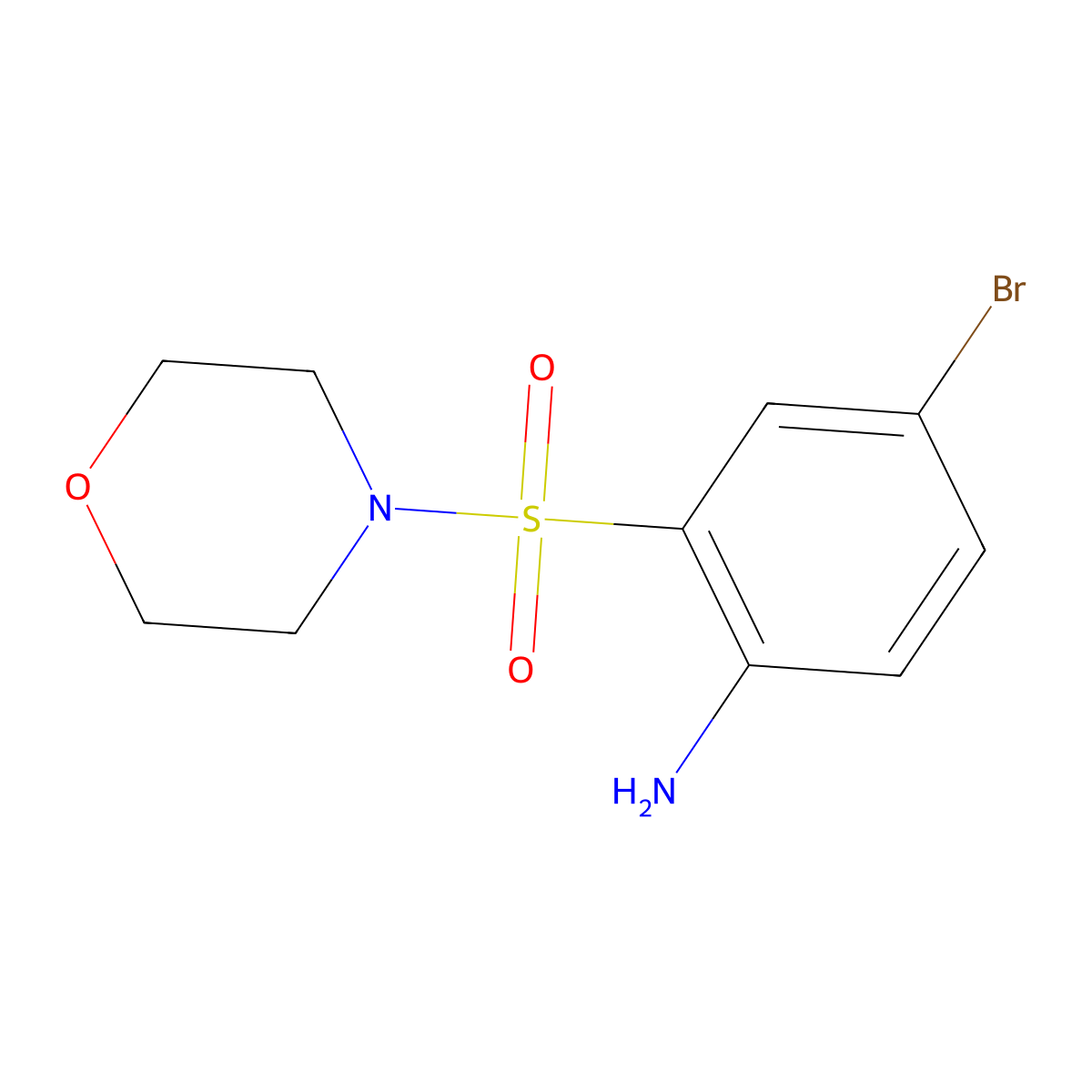 4-Bromo-2-(morpholine-4-sulfonyl)aniline molecular structure, CAS 1179191-32-2