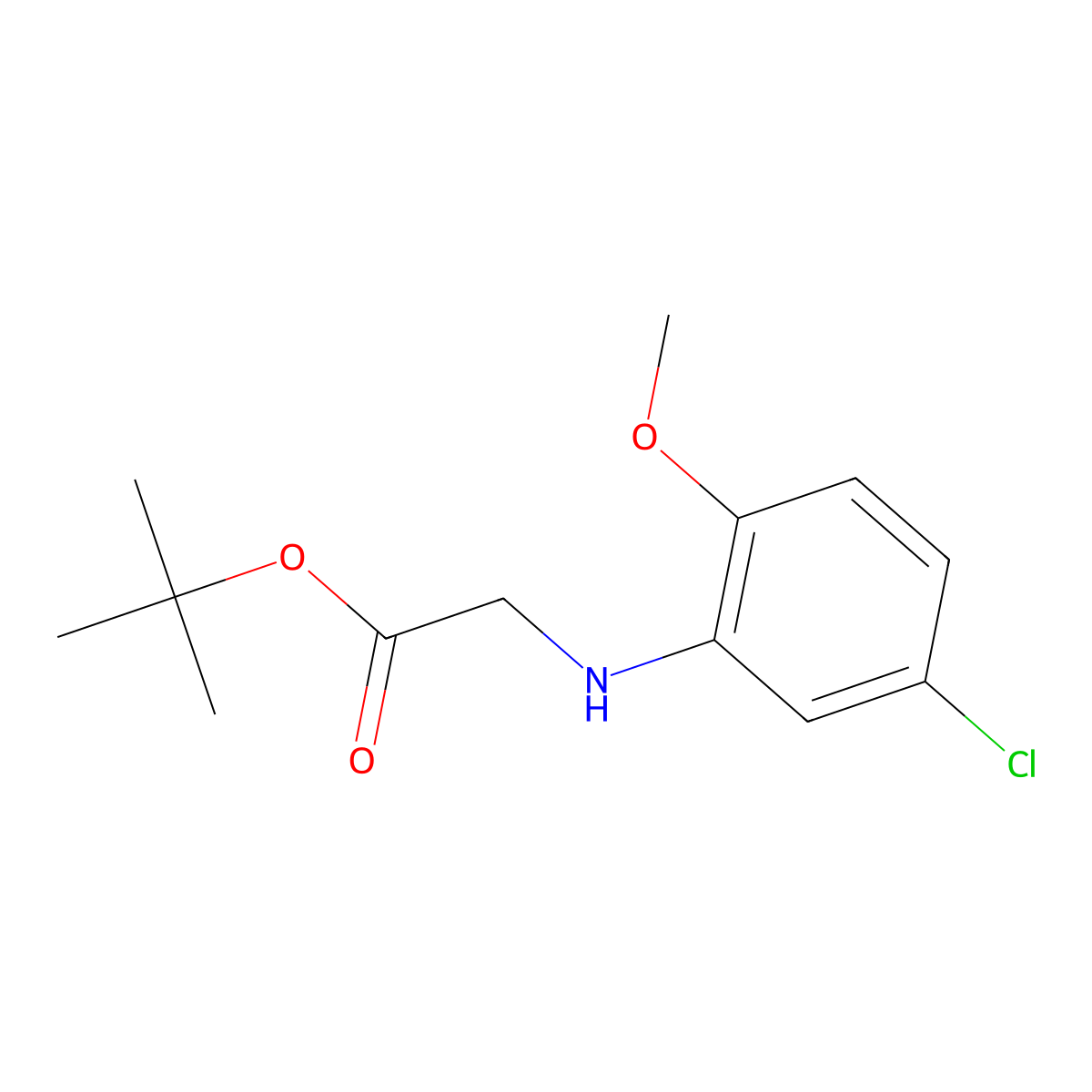 Tert-butyl 2-[(5-chloro-2-methoxyphenyl)amino]acetate molecular structure, CAS 1179191-53-7